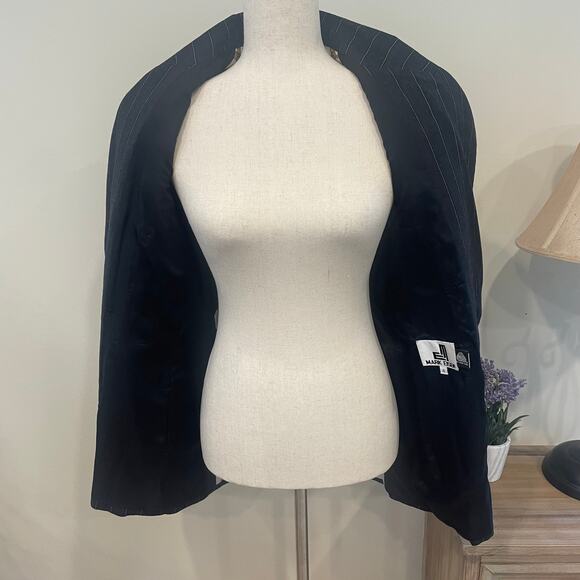 Vintage MARK EISEN COUTURE Pin Stripe Double Breasted Blazer Sz 4 - Picture 6 of 8